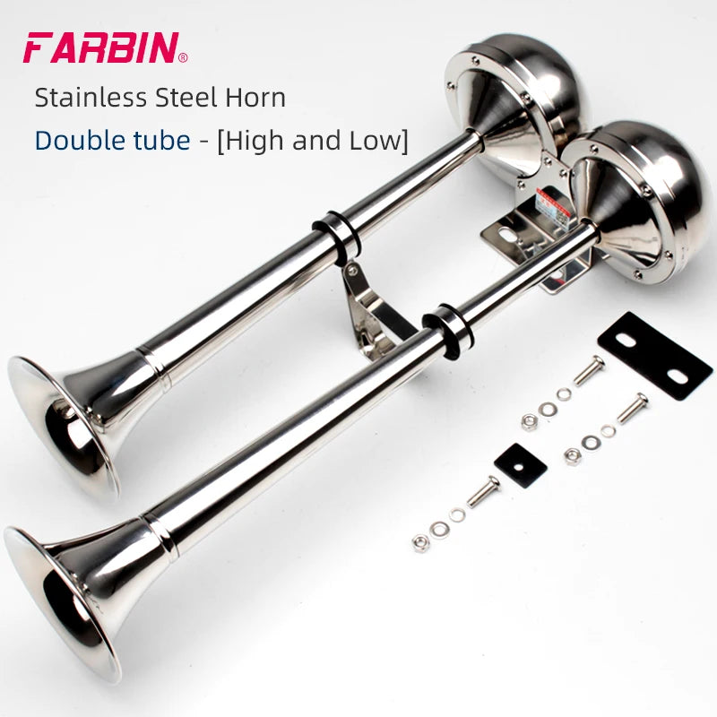 FARBIN 12V24V Marine Dual Trumpet Electric Horn Bracket