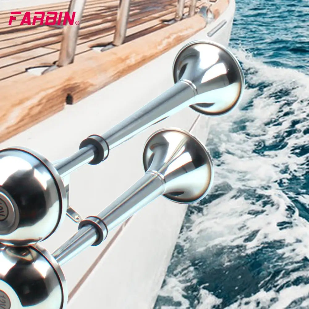 FARBIN 12V24V Marine Dual Trumpet Electric Horn Bracket