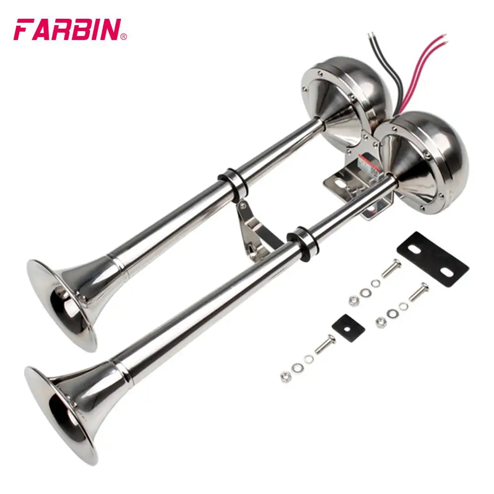FARBIN 12V24V Marine Dual Trumpet Electric Horn Bracket