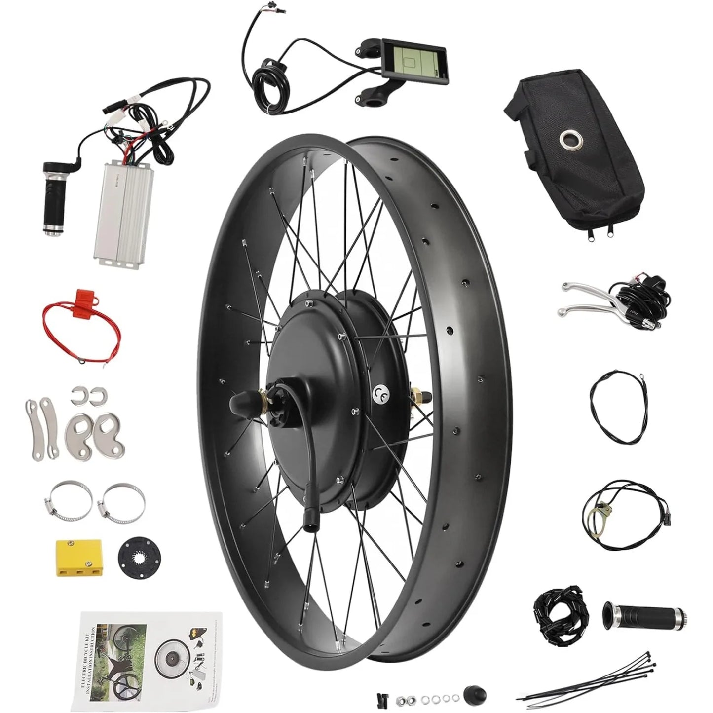 Electric Bike Conversion Kit, 26" 1200W Fat Tire Rear Wheel E-Bike Conversion Kit Snow Bike  w/ LCD Display& 5-Speed Adjustable