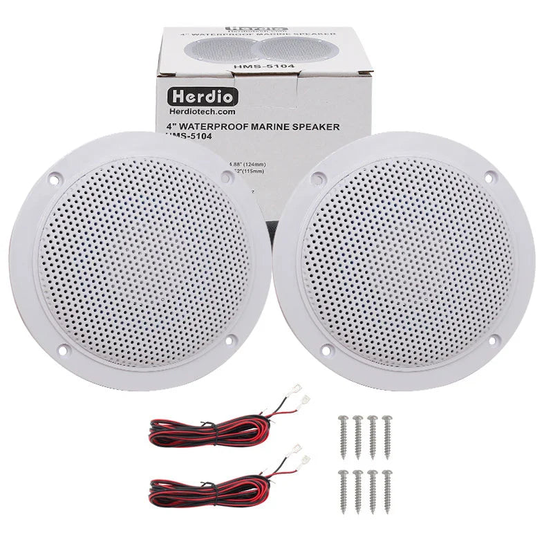 Herdio 4 Inch 160W Home In-Wall Ceiling Waterproof Speaker Surround Sound Speaker for Kitchen Bathroom Yacht Outdoor Theater