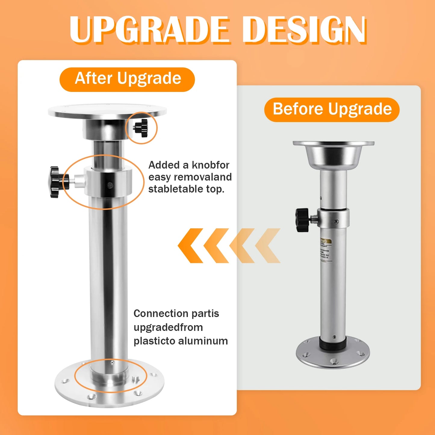 Adjustable Aluminum Table Base Kit for RV Stability