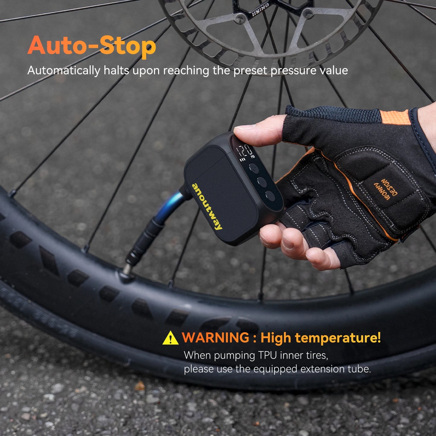 Anoutway AT1 Pro Mini Electric Bike Tire Pump Cordless