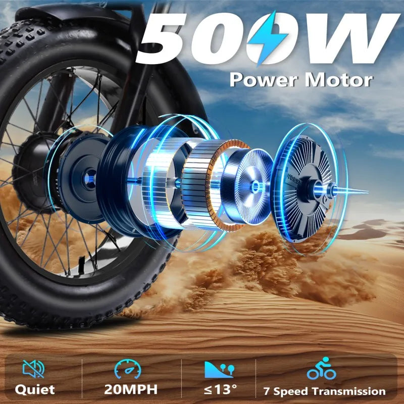 Electric Tricycle for Adults,500W Electric Trike,Electric Bicycle,20"x4.0"Fat Tire Electric Trike Fat Tire 3 Wheel electric bike