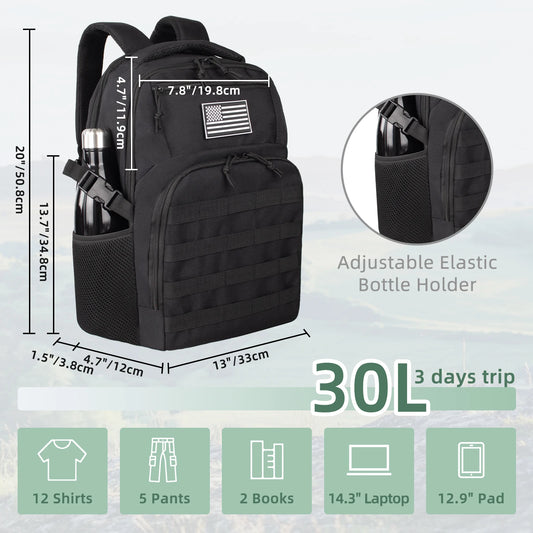 Tactical Travel Backpack 45L Waterproof Large Capacity Pack