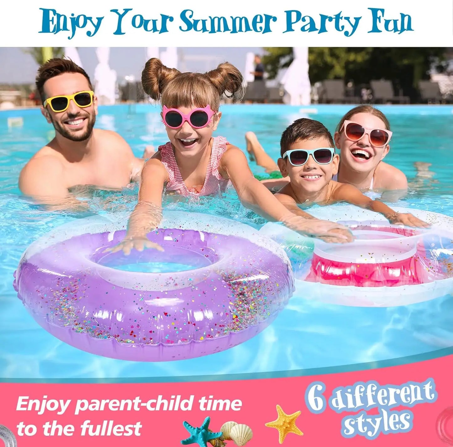Colorful Inflatable Pool Float Rings for Kids Fun