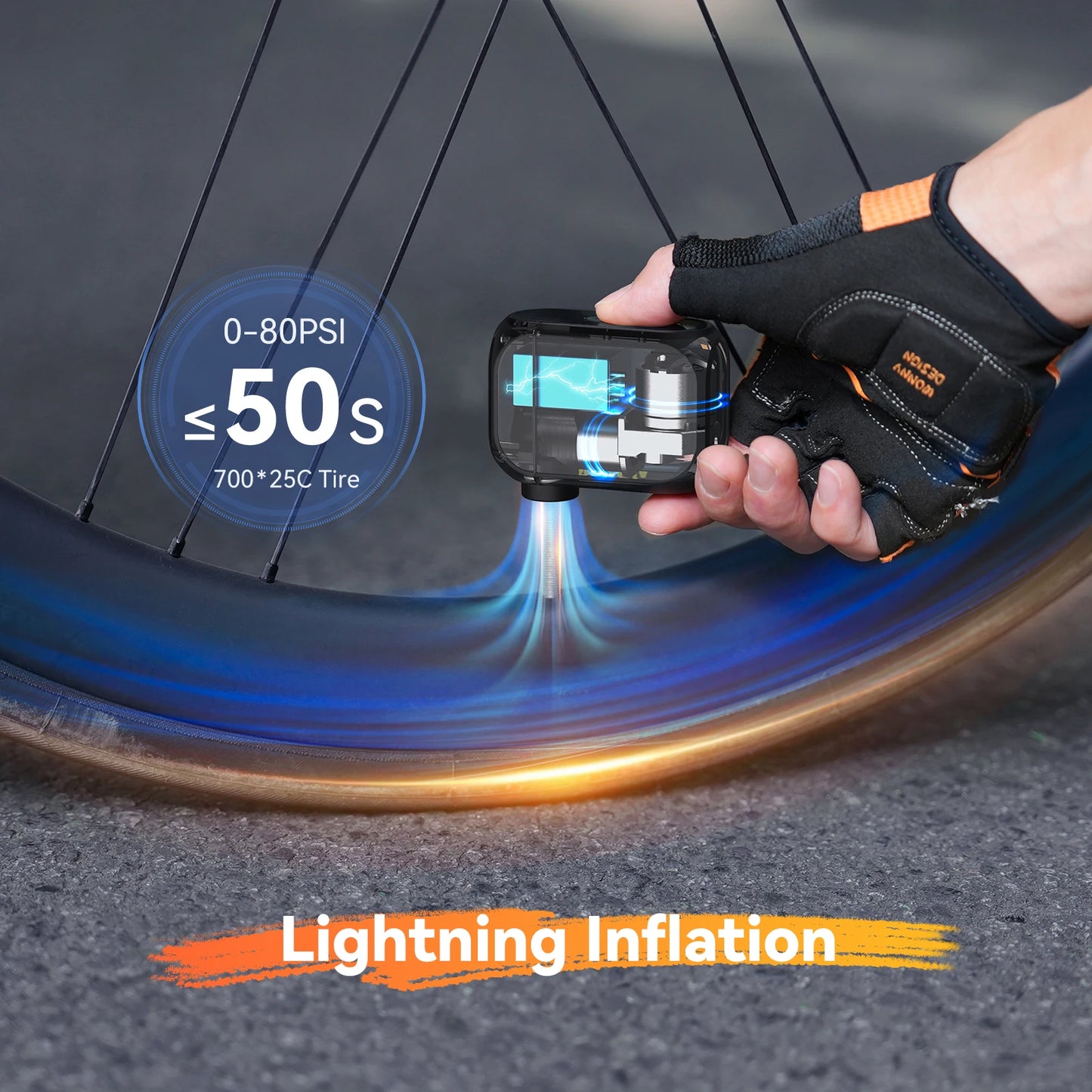 Anoutway AT1 Pro Mini Electric Bike Tire Pump Cordless