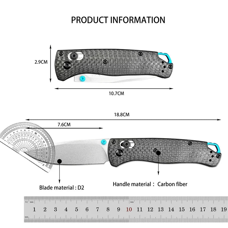 Folding Pocket Knife with Carbon Fiber Handle for Outdoor Survival