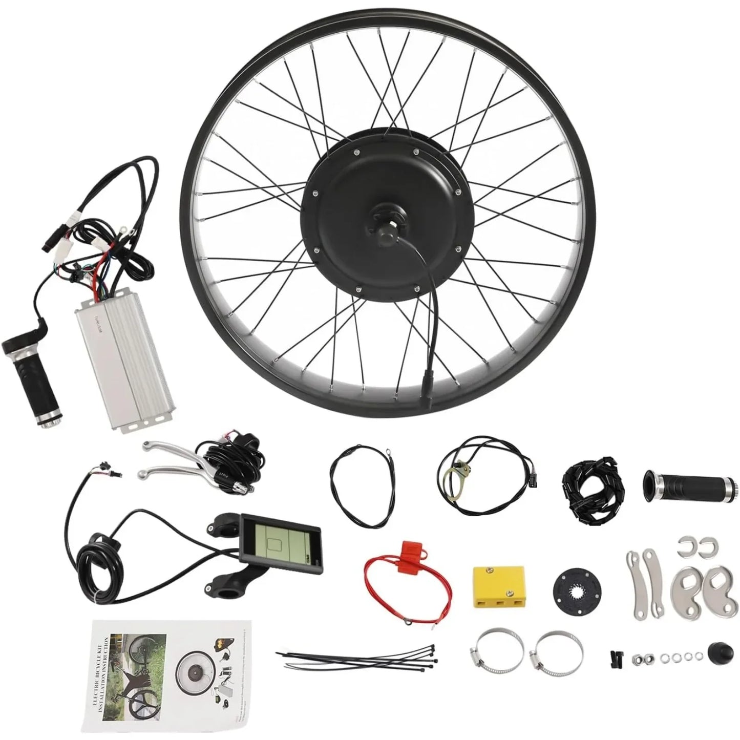 Electric Bike Conversion Kit, 26" 1200W Fat Tire Rear Wheel E-Bike Conversion Kit Snow Bike  w/ LCD Display& 5-Speed Adjustable