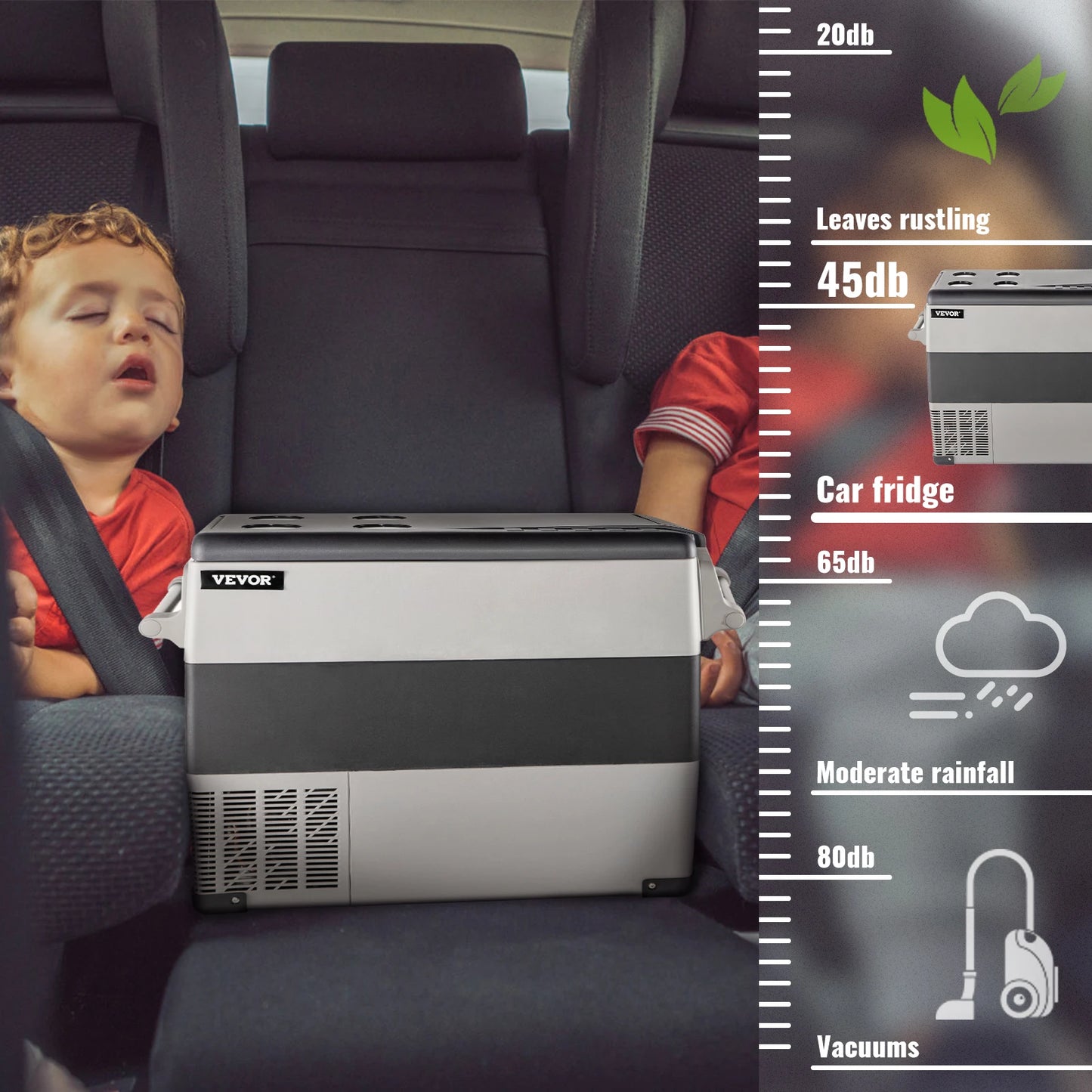 Portable Car Refrigerator with Efficient Cooling for Camping