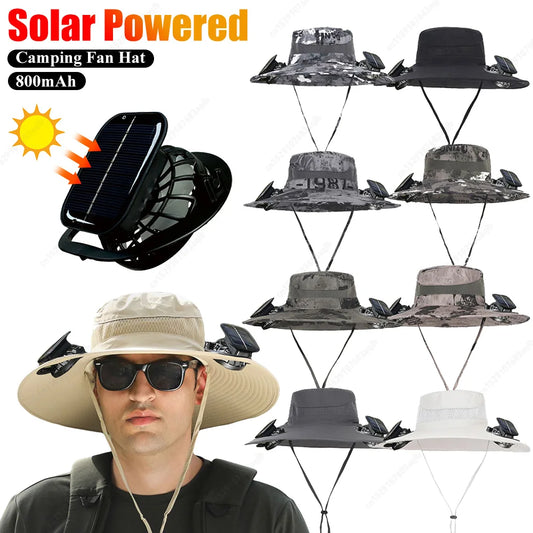 Solar Powered Fan Hat With UV Protection And Breathable Brim