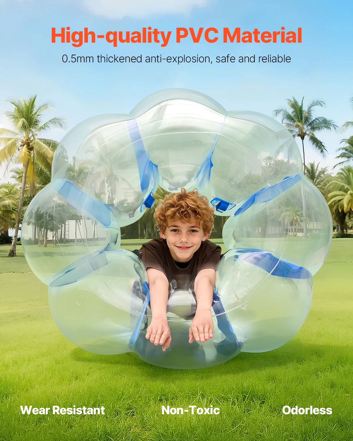 SucceBuy 1Pack 4FT Inflatable Bumper Balls Body Sumo Zorb Ball PVC Human Hamster Bubble Knocker Bopper Toy for Garden Yard Park