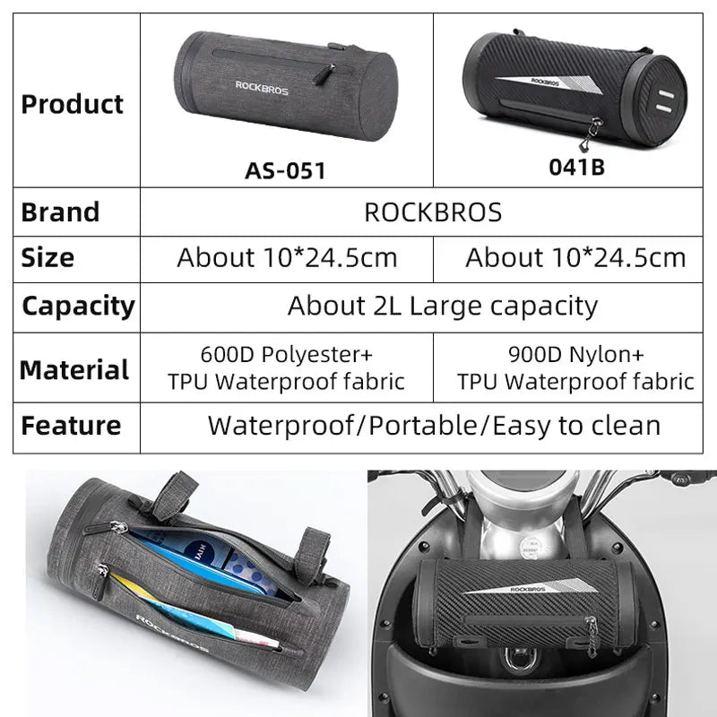 Waterproof Bike Front Bag Handlebar Bag for Cyclists
