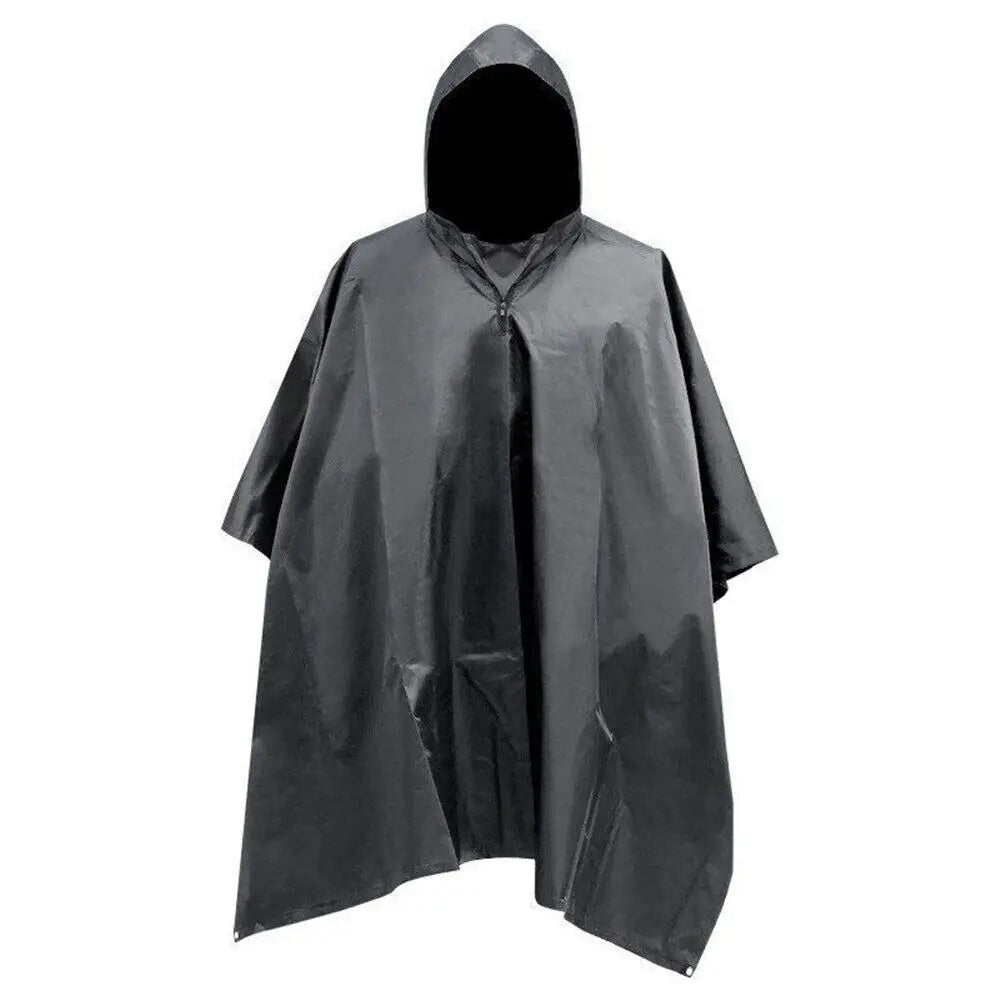 Tactical Waterproof Rain Poncho for Camping and Hiking