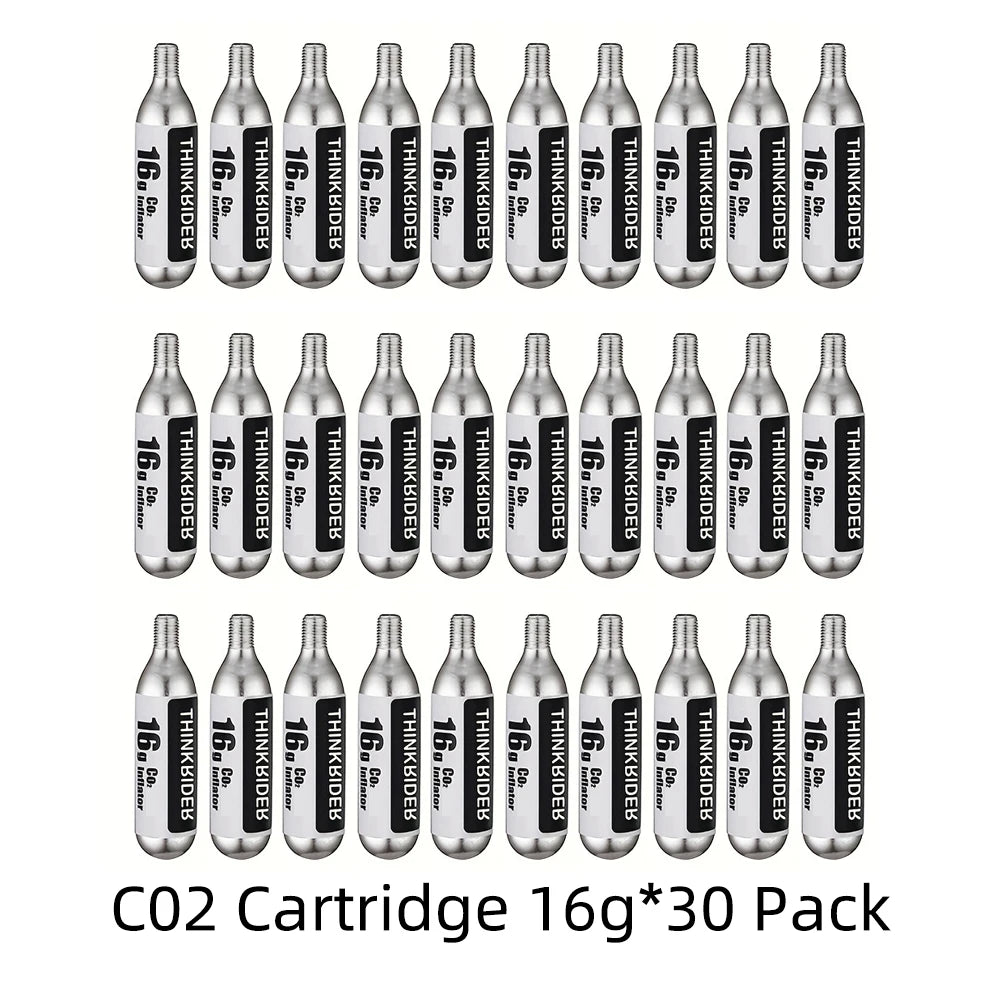 ThinkRider 16g Threaded CO2 Cartridges for Quick Bike Tire Inflation