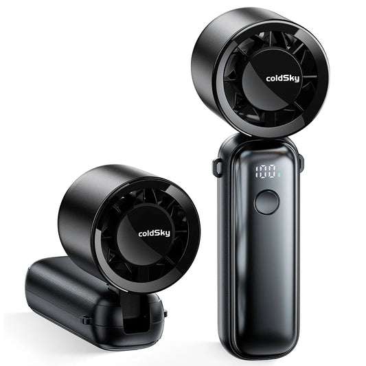 Portable Handheld Turbo Fan With 6 Speeds And Rechargeable Battery