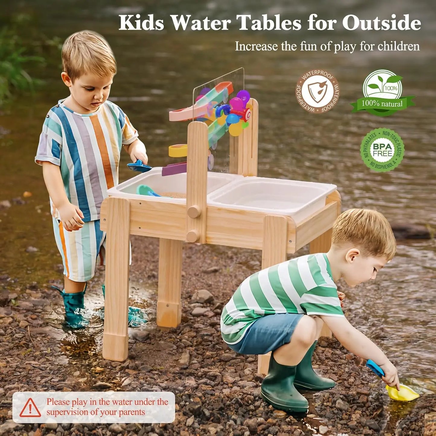 4 in 1 Sand and Water Table for Kids with Storage Bins