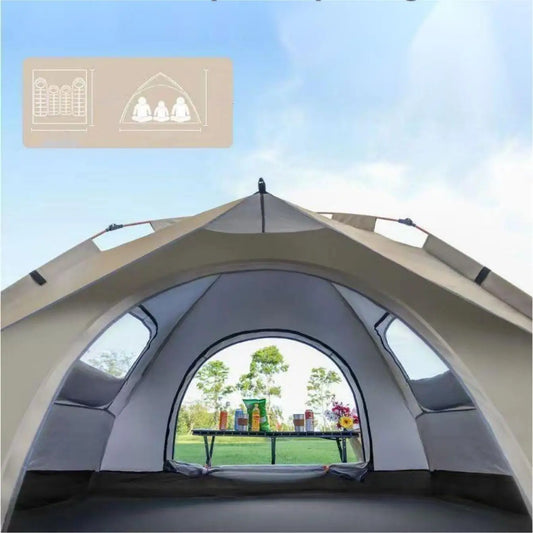 Outdoor Sunshade Camping Tent with Quick Setup and Dual Entrances