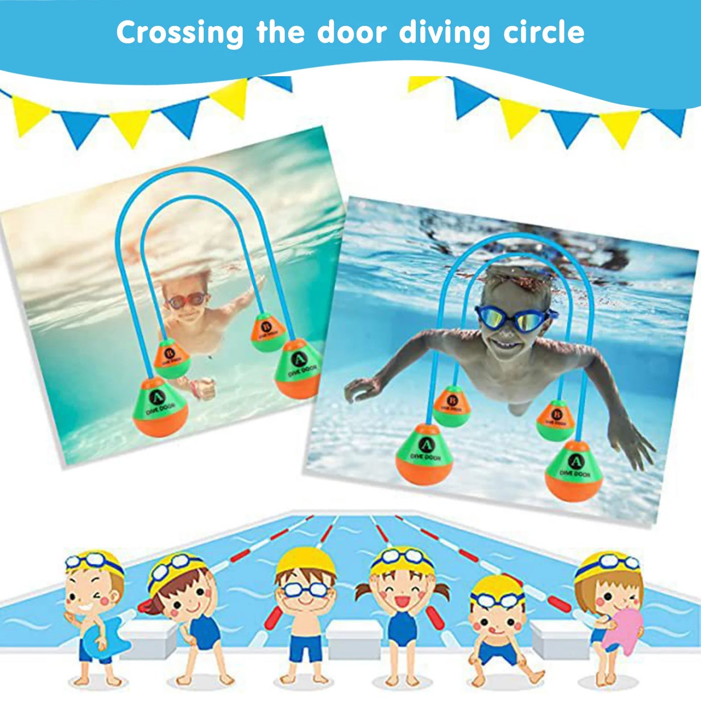 Through Door Diving Rings Set for Fun Pool Games