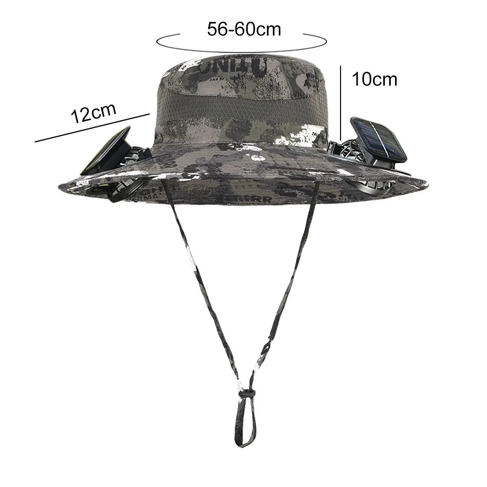 Solar Powered Fan Hat With UV Protection And Breathable Brim