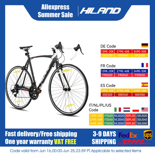 Hiland 700C Road Bike Lightweight Aluminum Frame 14 Speeds