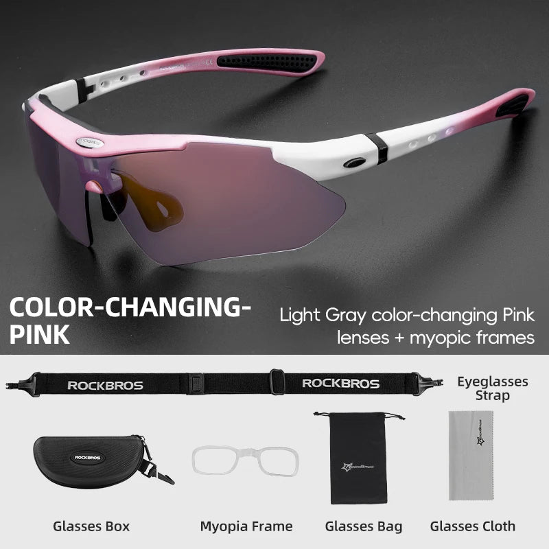Rockbros Photochromic Cycling Glasses UV400 Protection