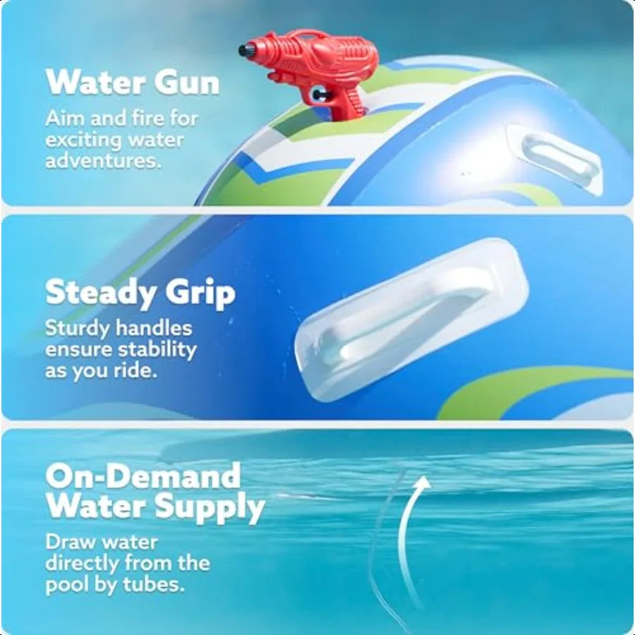 Inflatable Jet Ski Pool Float with Water Gun for Summer Fun