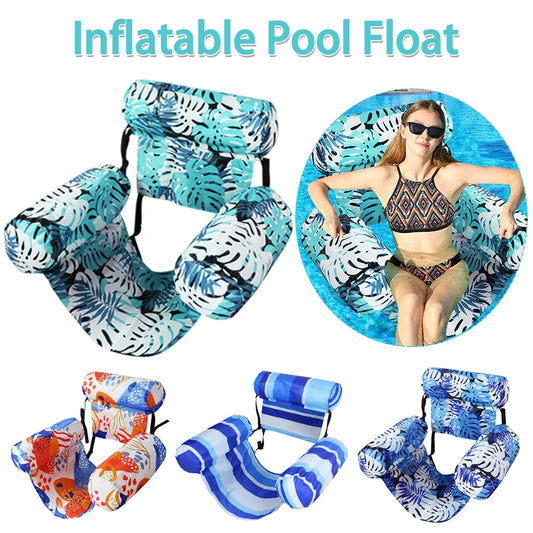 Inflatable Pool Float Lounger With Arm And Backrest
