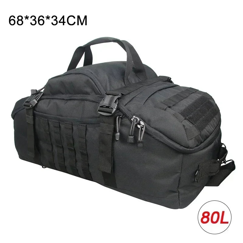 LQARMY Tactical Duffle Bag 80L For Camping Hiking Gear
