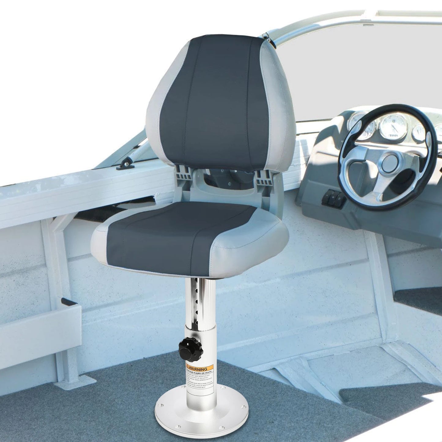Adjustable Aluminum Boat Seat Pedestal with 360 Swivel and Slide