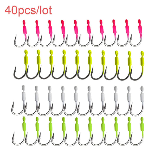 40pcs Snapper Jig Weighted Hooks for Enhanced Fishing Success