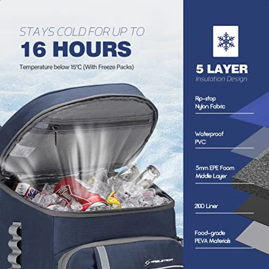 Insulated Cooler Backpack for Camping and Hiking