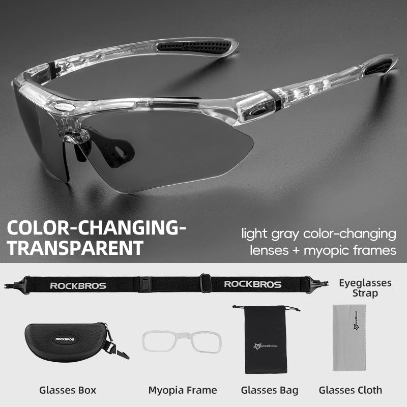 Rockbros Photochromic Cycling Glasses UV400 Protection