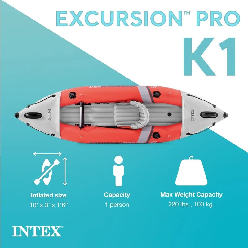 Intex Excursion Pro K1 Inflatable Kayak Set With Paddles