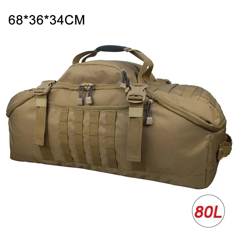 LQARMY Tactical Duffle Bag 80L For Camping Hiking Gear