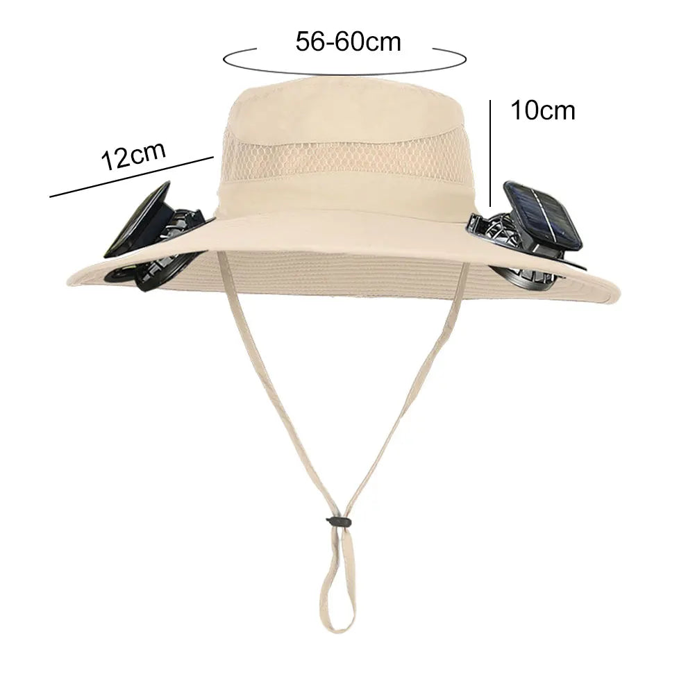 Solar Powered Fan Hat With UV Protection And Breathable Brim