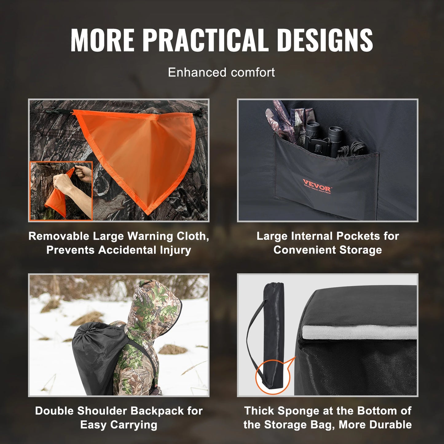 VEVOR 270 Degree See Through Ground Hunting Blind Pop Up