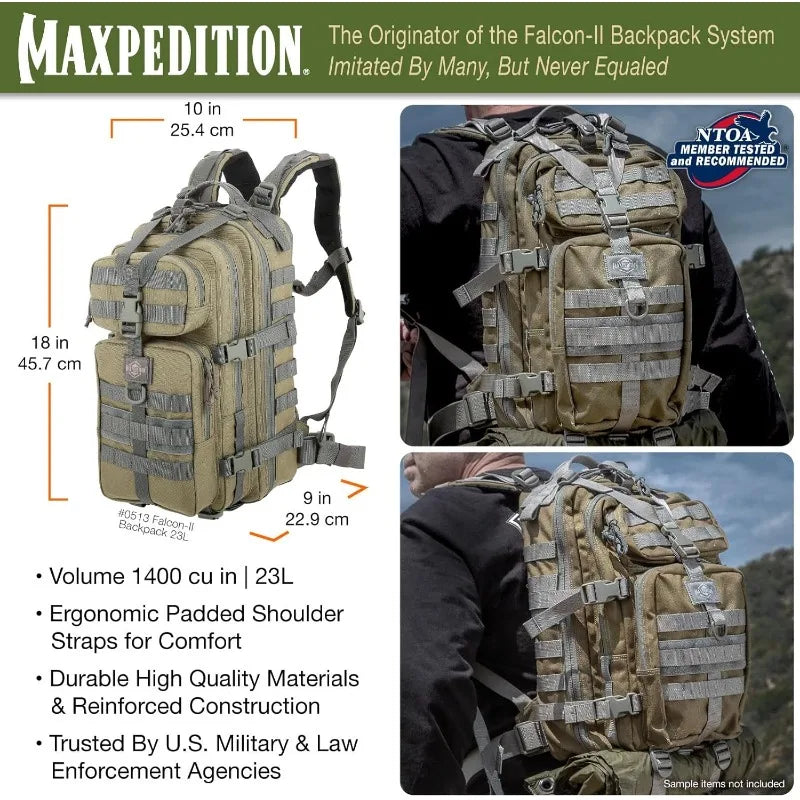 Maxpedition Falcon II Tactical Backpack 23L Water Resistant