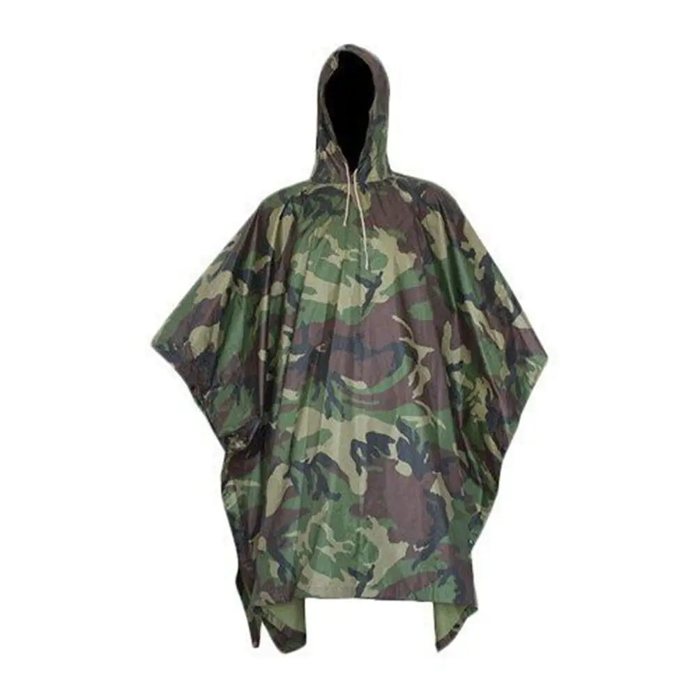 Tactical Waterproof Rain Poncho for Camping and Hiking