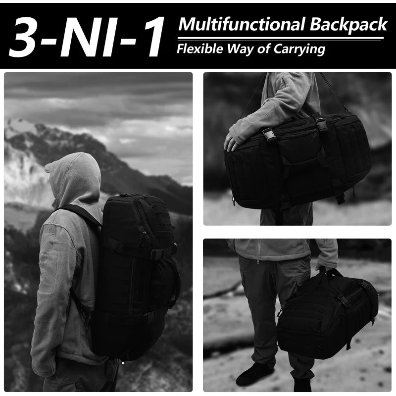 LQARMY Tactical Duffle Bag 80L For Camping Hiking Gear