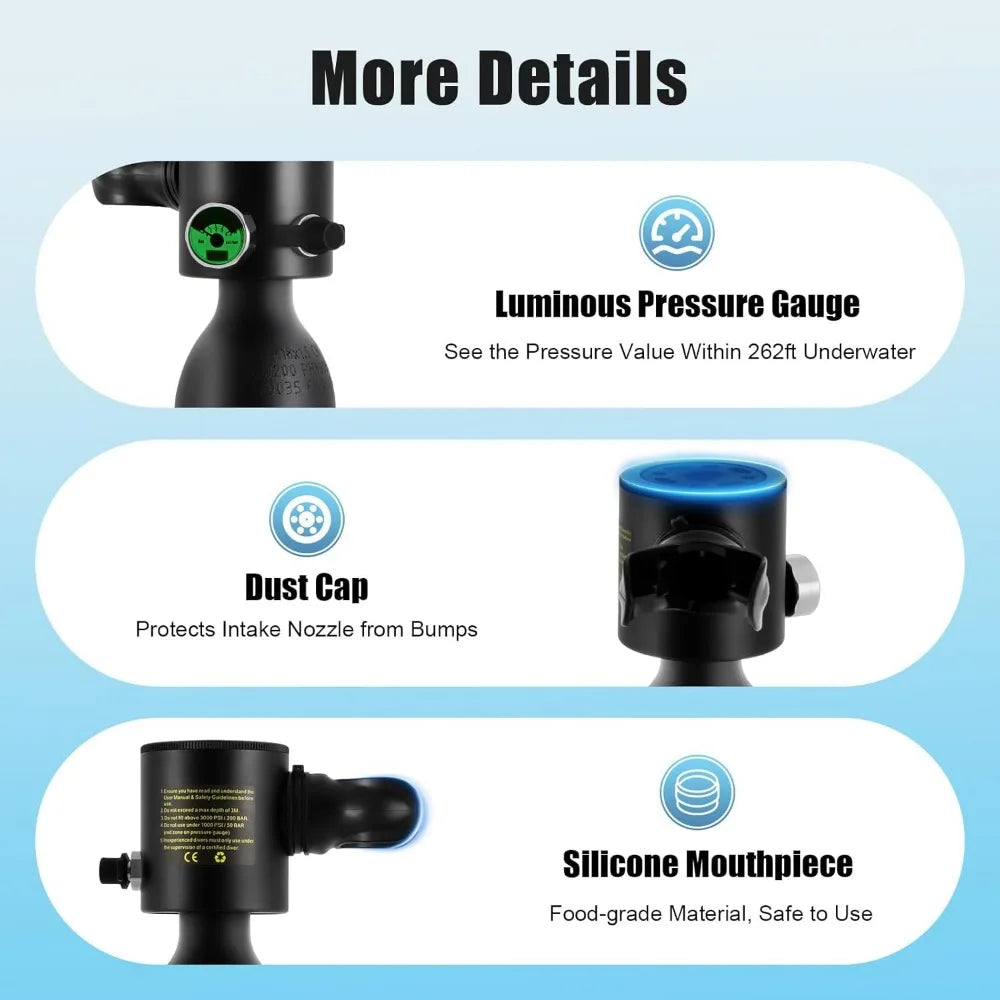 Mini Diving Oxygen Tank for 20 Minutes of Underwater Freedom