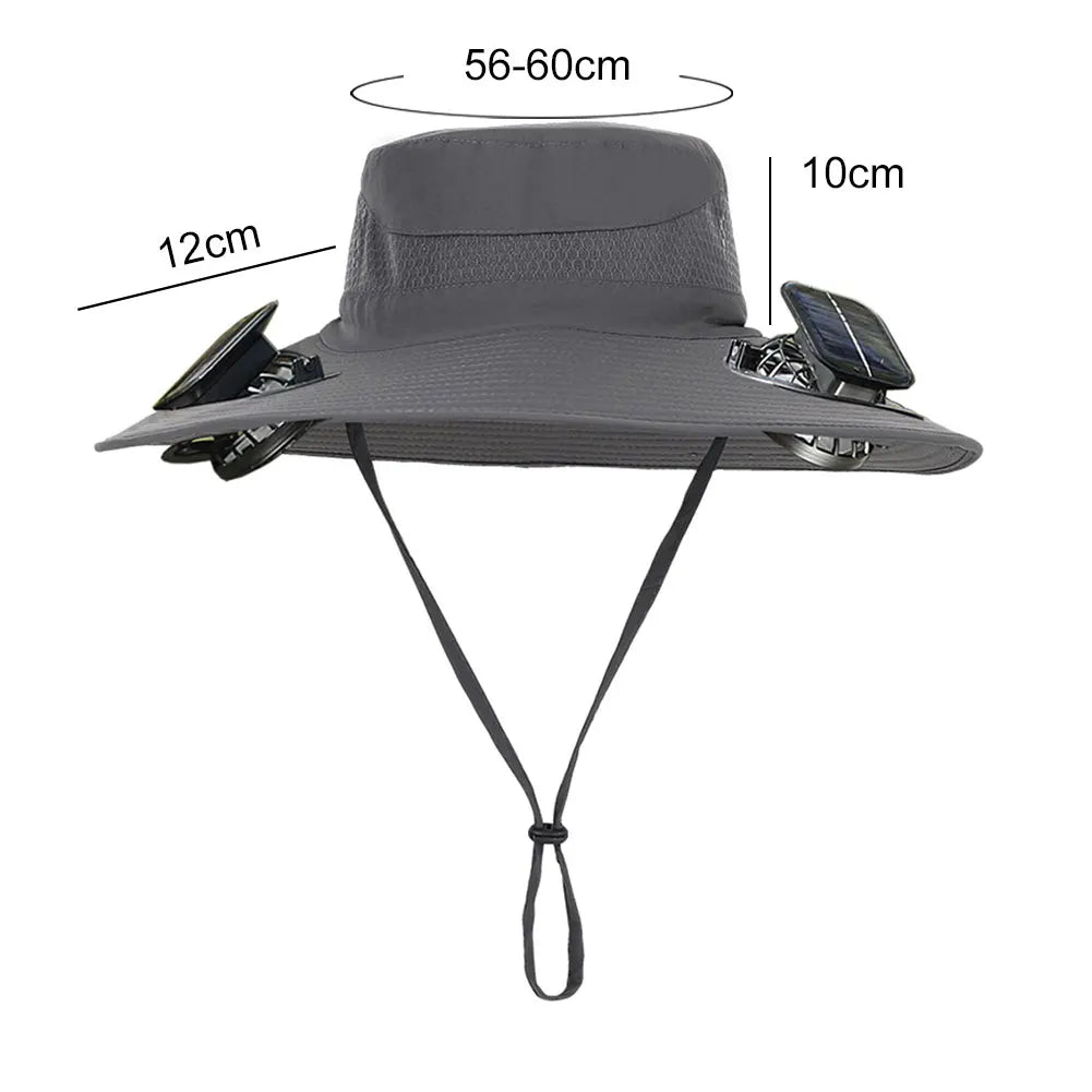 Solar Powered Fan Hat With UV Protection And Breathable Brim