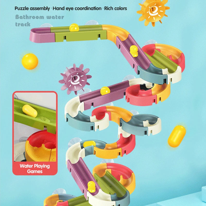 DIY Assembled Baby Bath Toys Water Slide Track for Fun Learning
