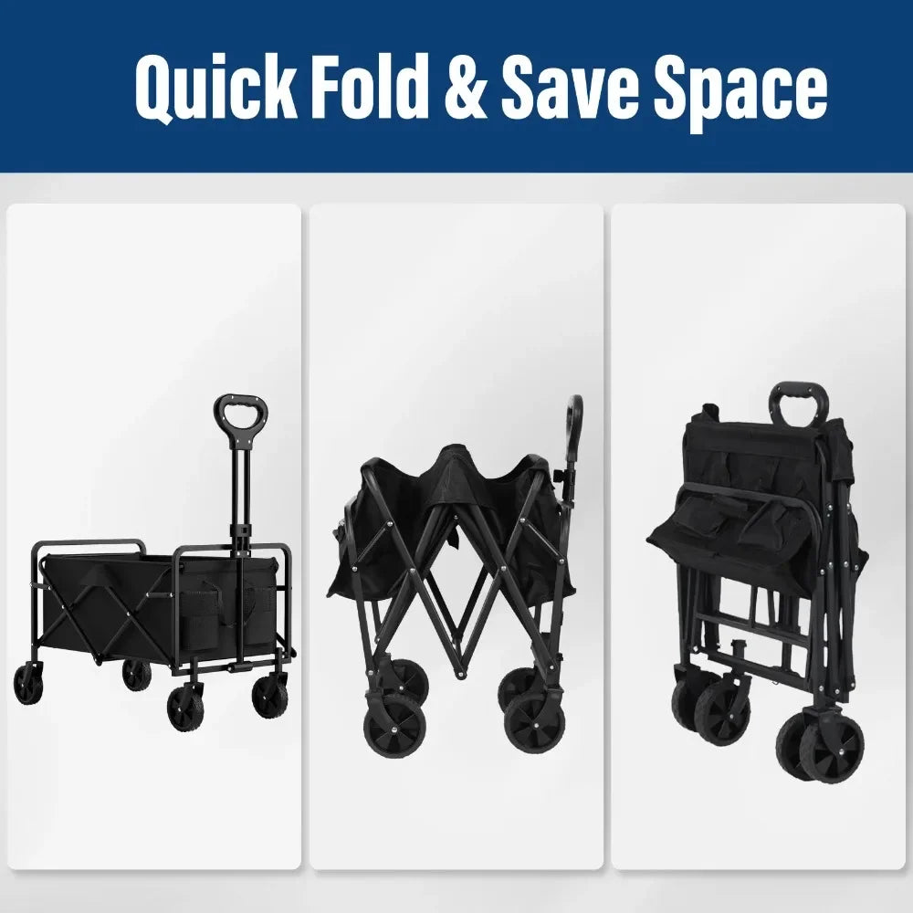 Portable Outdoor Camping Handcart with One-Hand Operation