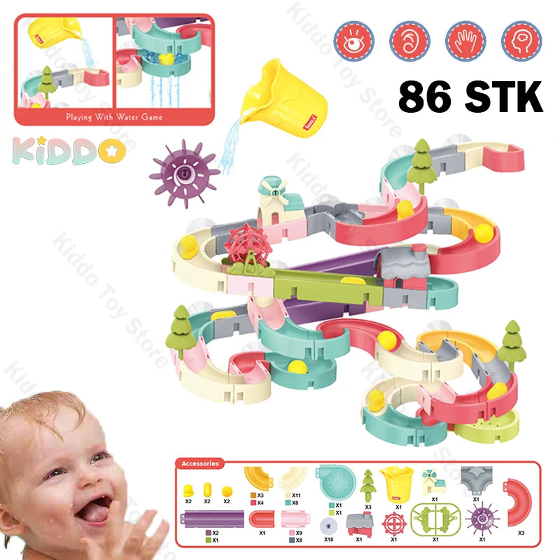 DIY Assembled Baby Bath Toys Water Slide Track for Fun Learning