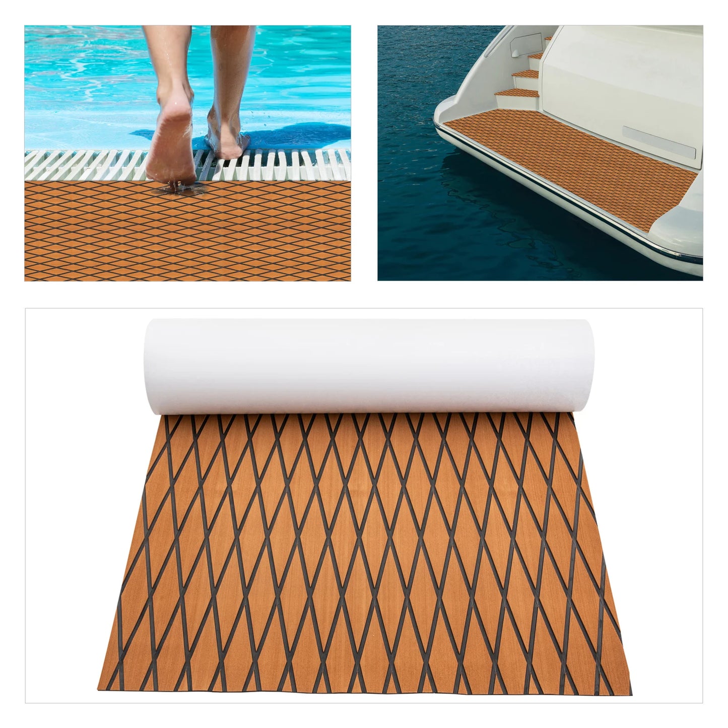 EVA Foam Boat Decking Faux Teak Non Slip Self Adhesive