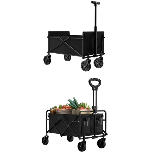 Portable Outdoor Camping Handcart with One-Hand Operation