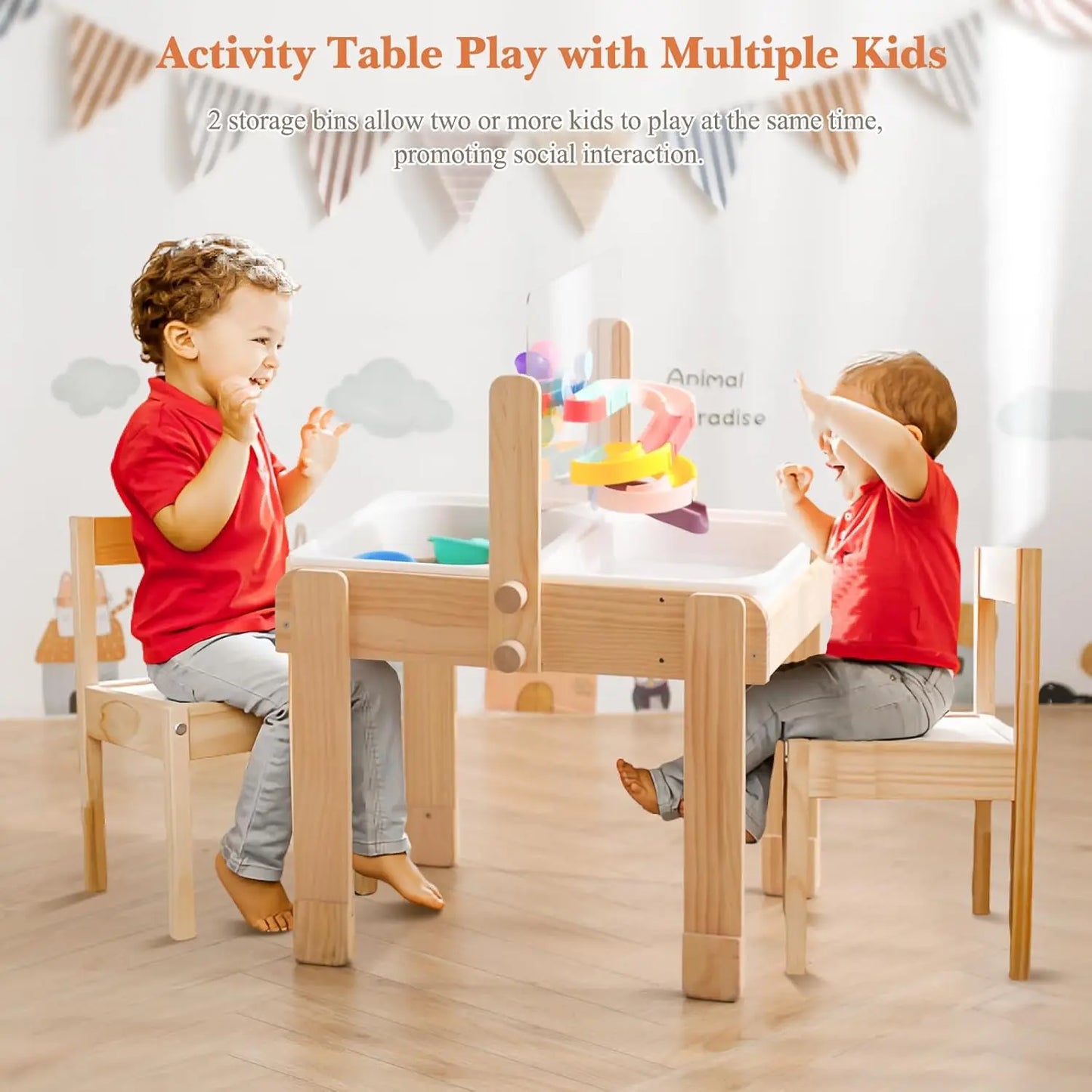 4 in 1 Sand and Water Table for Kids with Storage Bins