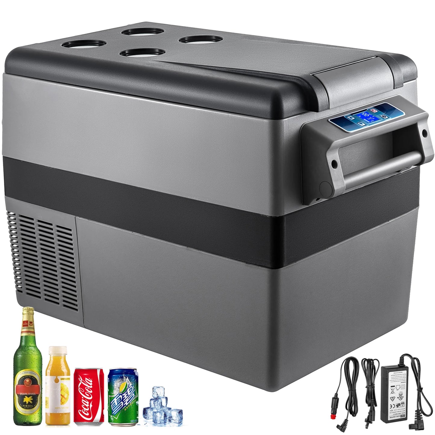 Portable Car Refrigerator with Efficient Cooling for Camping