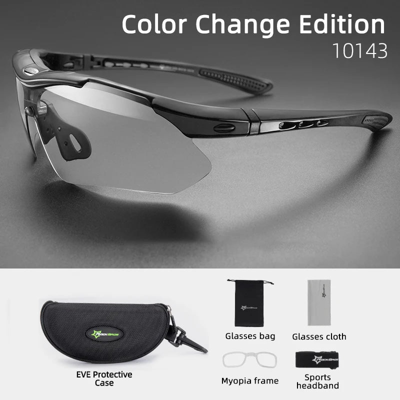 Rockbros Photochromic Cycling Glasses UV400 Protection